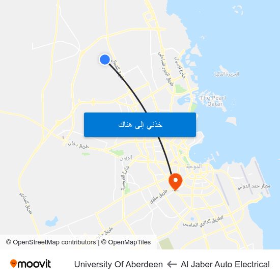 Al Jaber Auto Electrical to University Of Aberdeen map