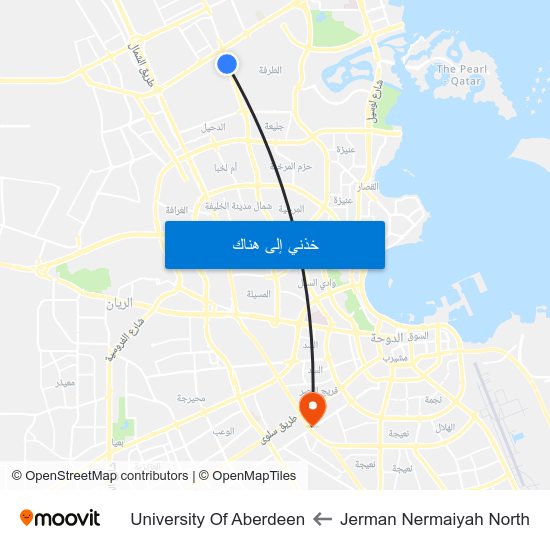 Jerman Nermaiyah North to University Of Aberdeen map