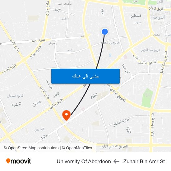 Zuhair Bin Amr St. to University Of Aberdeen map