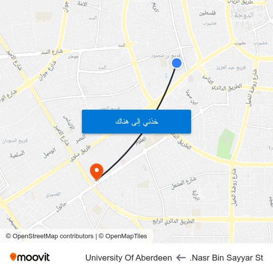 Nasr Bin Sayyar St. to University Of Aberdeen map