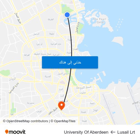 Lusail Lrt to University Of Aberdeen map