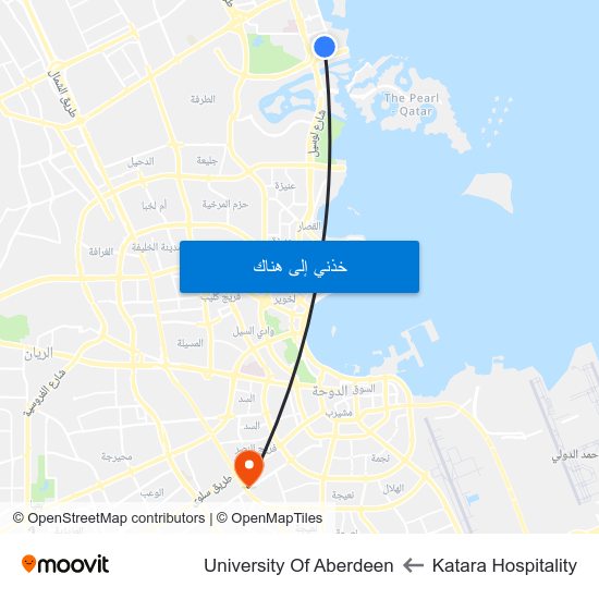 Katara Hospitality to University Of Aberdeen map