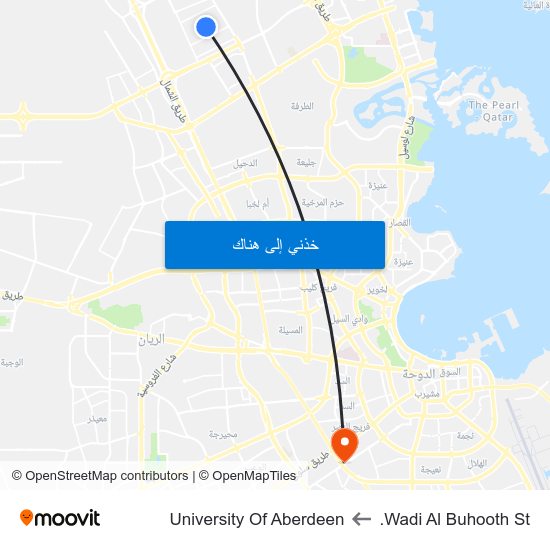 Wadi Al Buhooth St. to University Of Aberdeen map