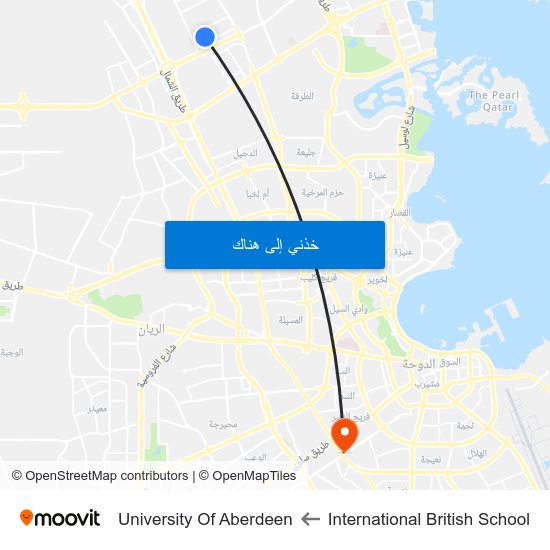 International British School to University Of Aberdeen map