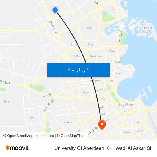 Wadi Al Askar St. to University Of Aberdeen map