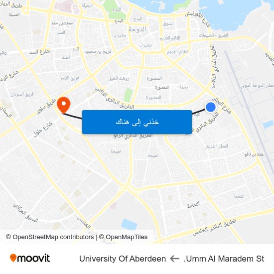 Umm Al Maradem St. to University Of Aberdeen map