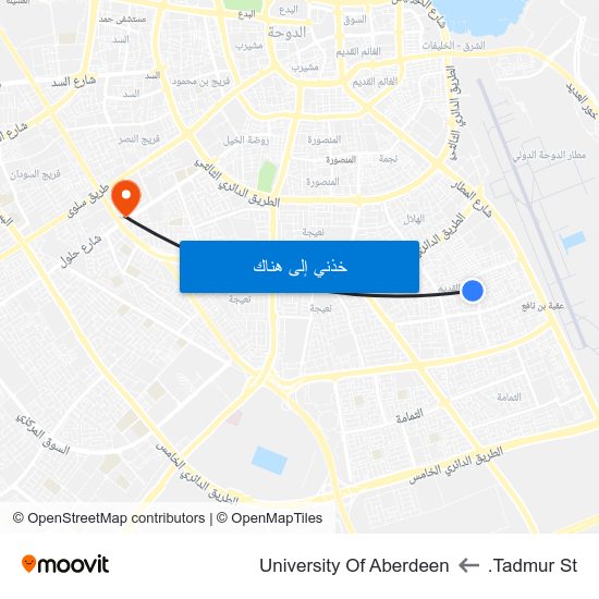 Tadmur St. to University Of Aberdeen map