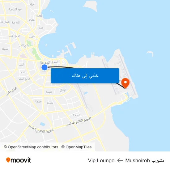مشيرب Musheireb to Vip Lounge map