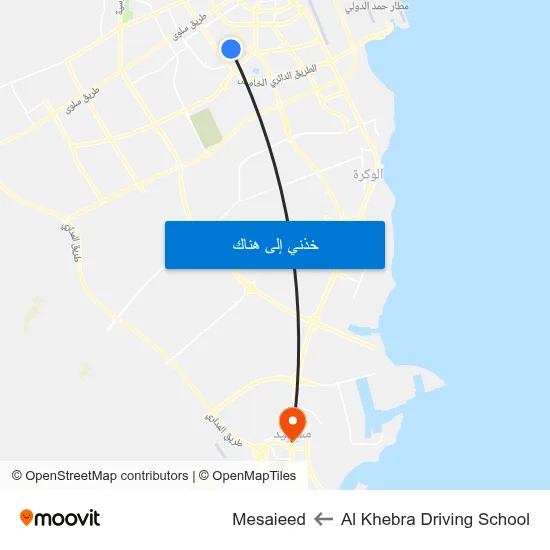 Al Khebra Driving School to Mesaieed map
