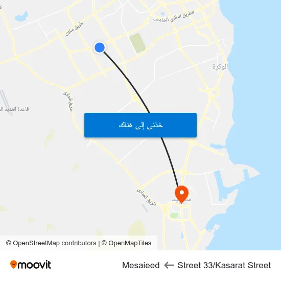 Street 33/Kasarat Street to Mesaieed map