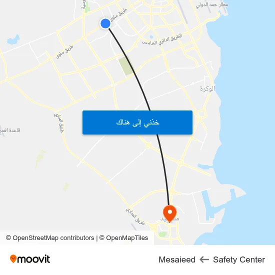Safety Center to Mesaieed map