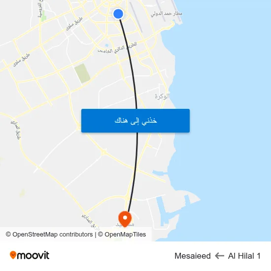 Al Hilal 1 to Mesaieed map