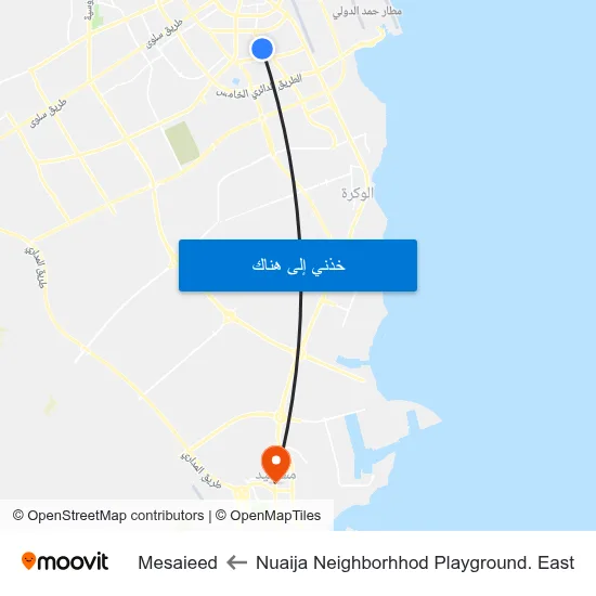Nuaija Neighborhhod Playground. East to Mesaieed map