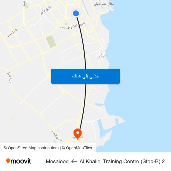 Al Khallej Training Centre (Stop-B) 2 to Mesaieed map