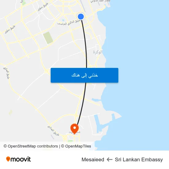 Sri Lankan Embassy to Mesaieed map