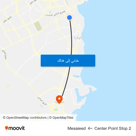 Center Point Stop 2 to Mesaieed map