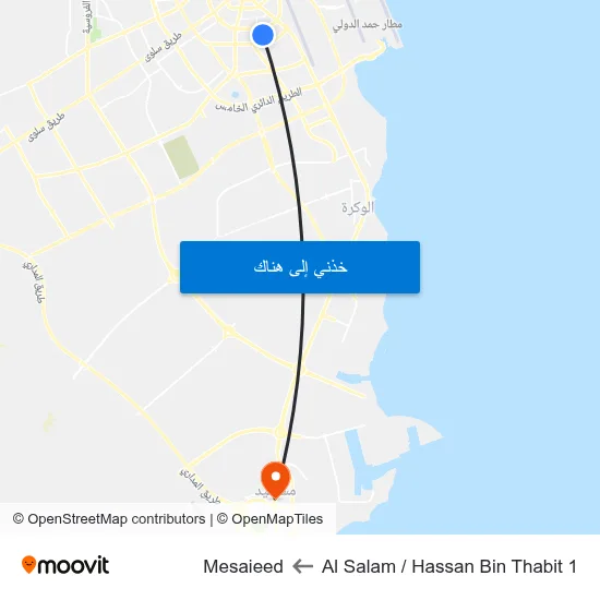 Al Salam / Hassan Bin Thabit 1 to Mesaieed map