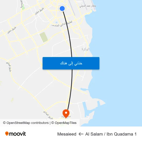 Al Salam / Ibn Quadama 1 to Mesaieed map