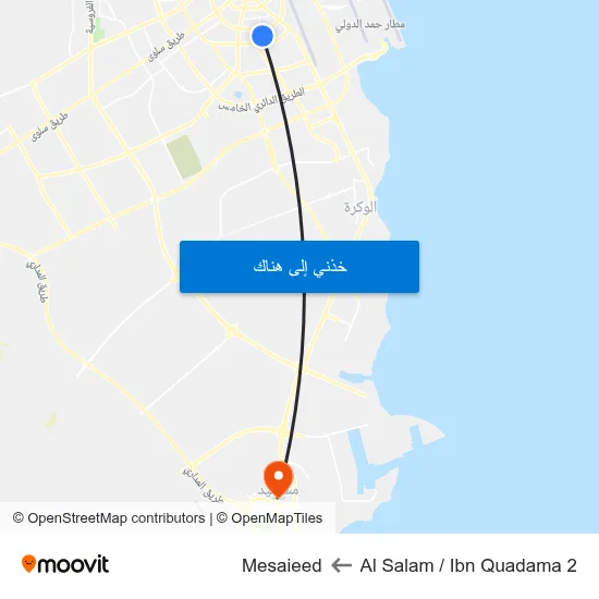 Al Salam / Ibn Quadama 2 to Mesaieed map