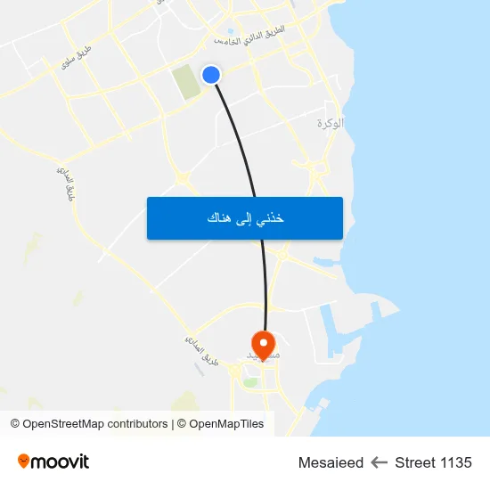 Street 1135 to Mesaieed map