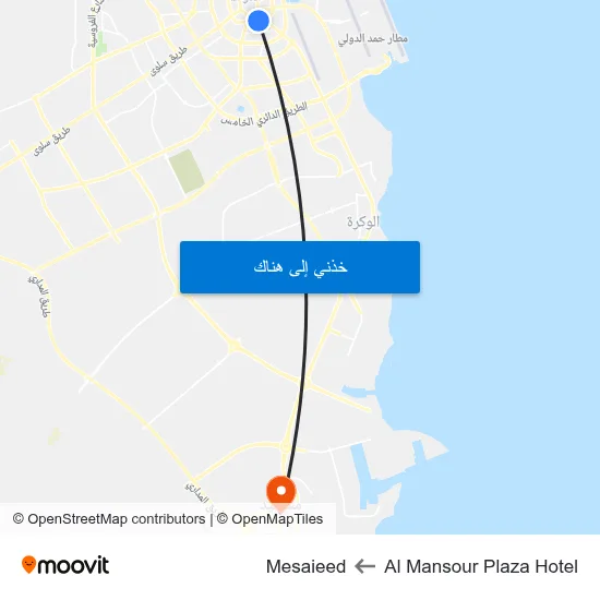 Al Mansour Plaza Hotel to Mesaieed map