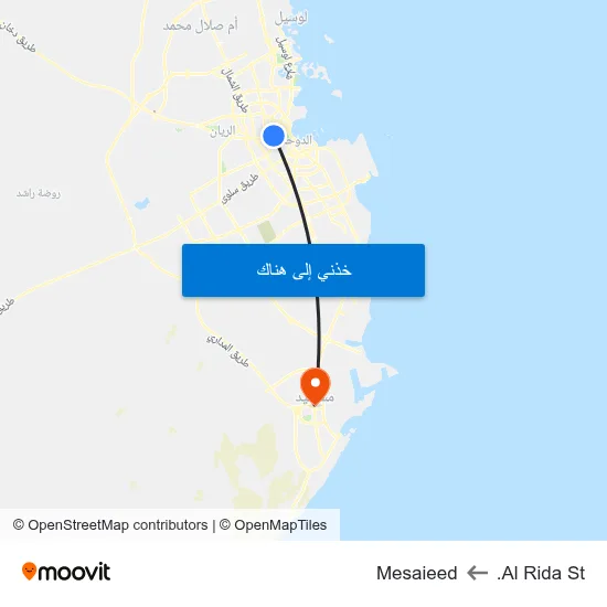 Al Rida St. to Mesaieed map