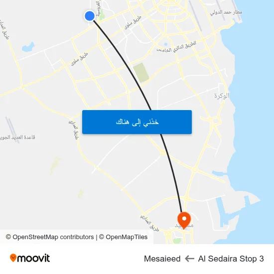 Al Sedaira Stop 3 to Mesaieed map