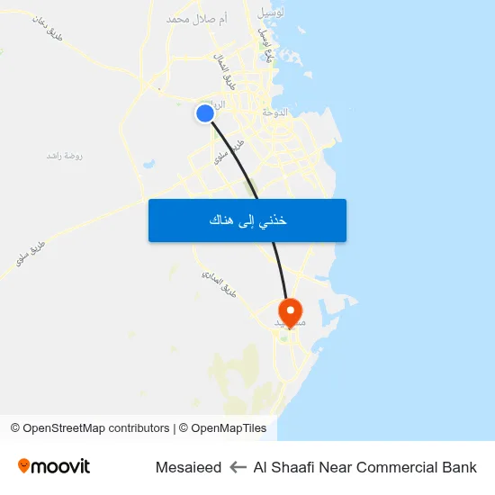 Al Shaafi Near Commercial Bank to Mesaieed map