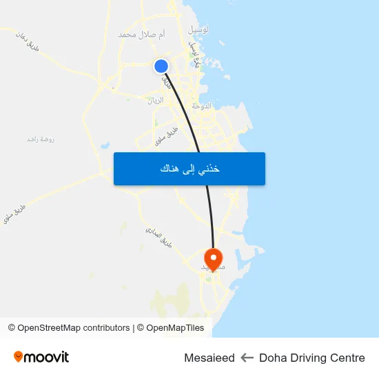 Doha Driving Centre to Mesaieed map
