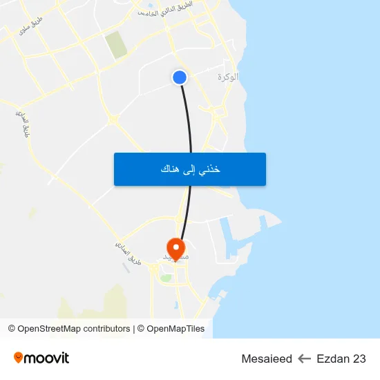 Ezdan 23 to Mesaieed map