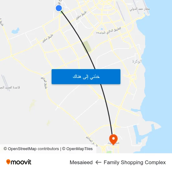 Family Shopping Complex to Mesaieed map