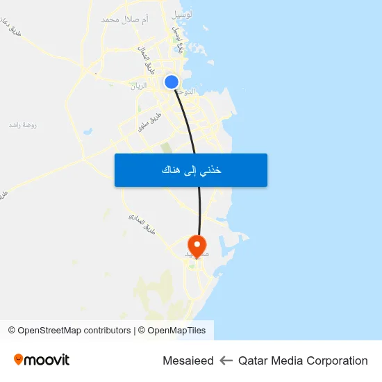 Qatar Media Corporation to Mesaieed map