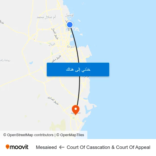 Court Of Casscation & Court Of Appeal to Mesaieed map