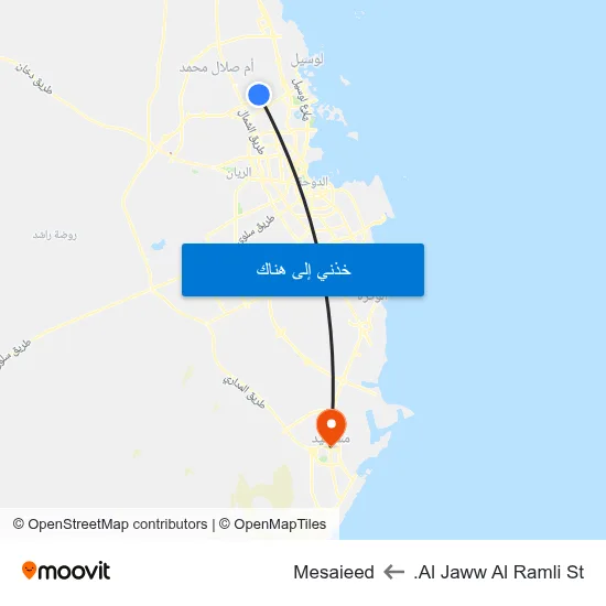 Al Jaww Al Ramli St. to Mesaieed map