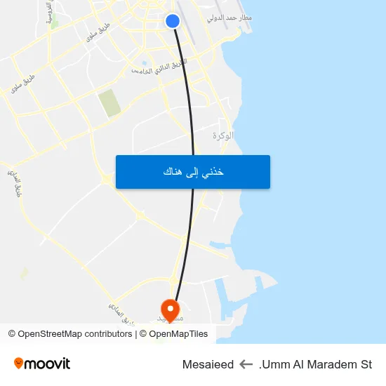 Umm Al Maradem St. to Mesaieed map