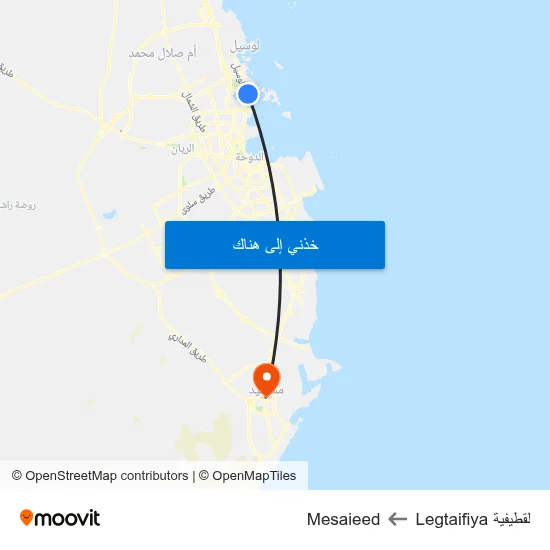 لقطيفية Legtaifiya to Mesaieed map