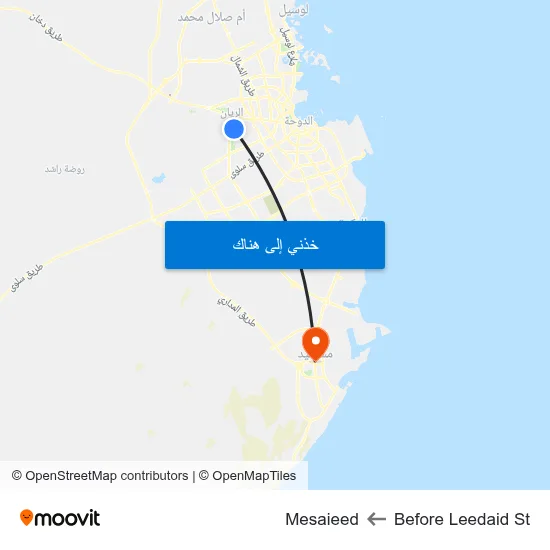Before Leedaid St to Mesaieed map