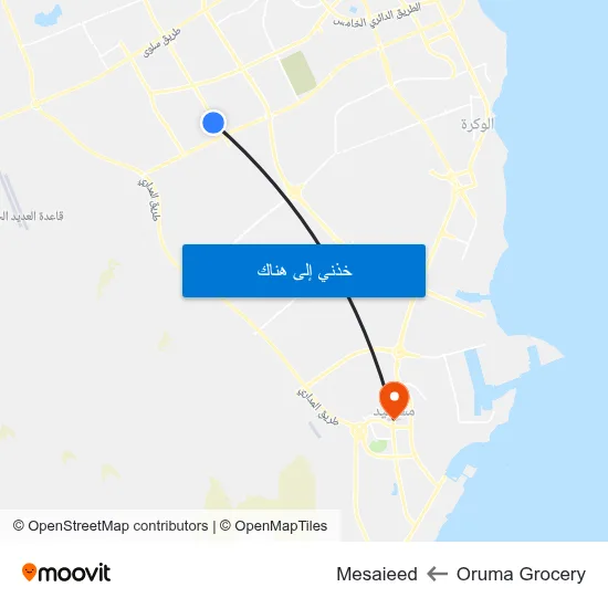 Oruma Grocery to Mesaieed map