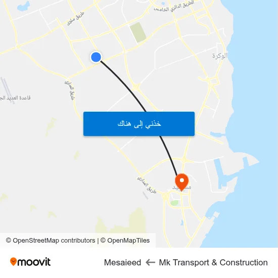 Mk Transport & Construction to Mesaieed map