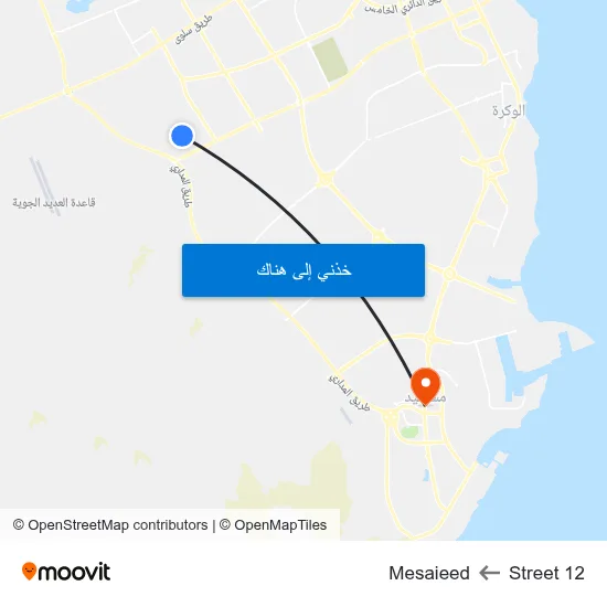Street 12 to Mesaieed map