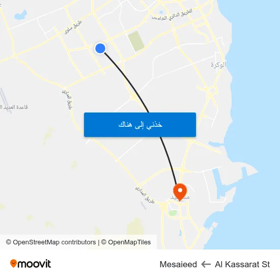 Al Kassarat St to Mesaieed map