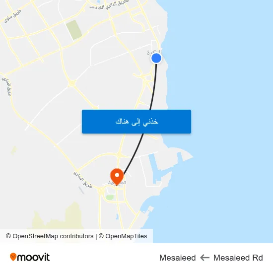Mesaieed Rd to Mesaieed map