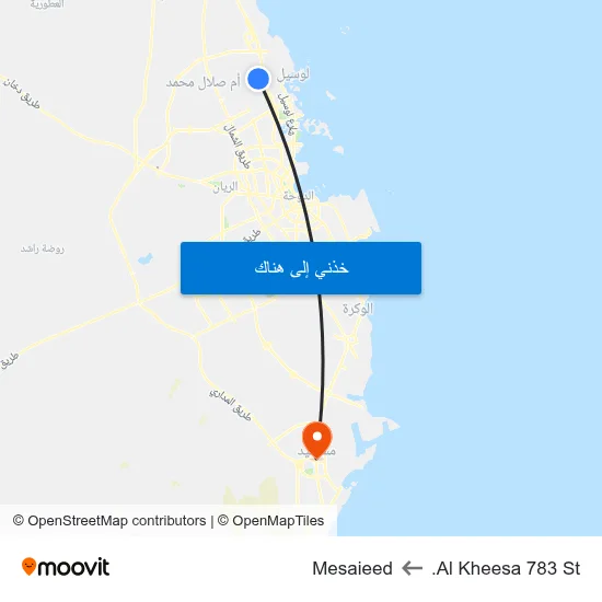 Al Kheesa 783 St. to Mesaieed map