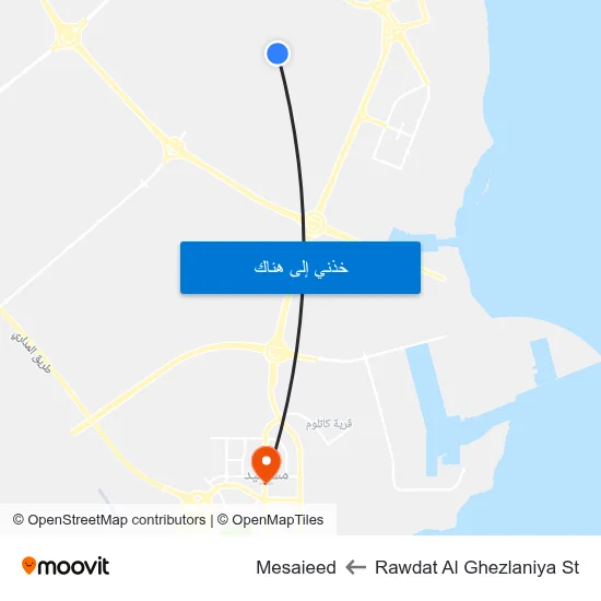 Rawdat Al Ghezlaniya St to Mesaieed map