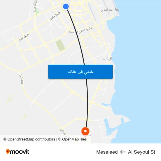 Al Seyoul St to Mesaieed map