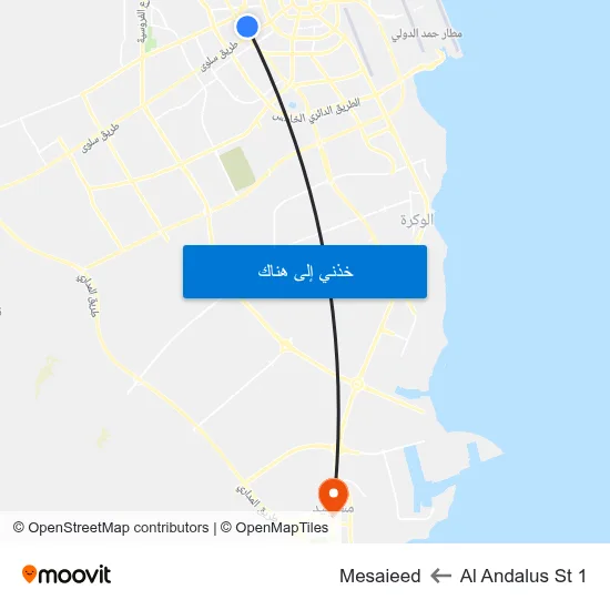 Al Andalus St 1 to Mesaieed map