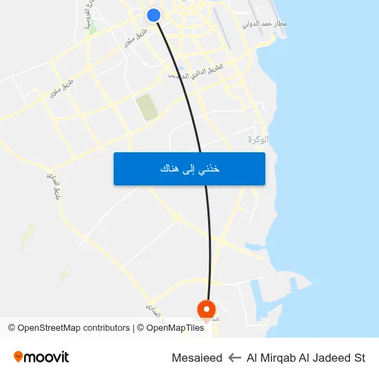Al Mirqab Al Jadeed St to Mesaieed map