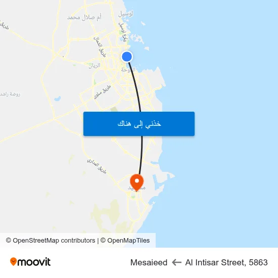 Al Intisar Street, 5863 to Mesaieed map