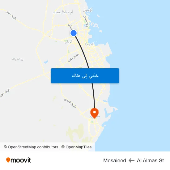 Al Almas St to Mesaieed map