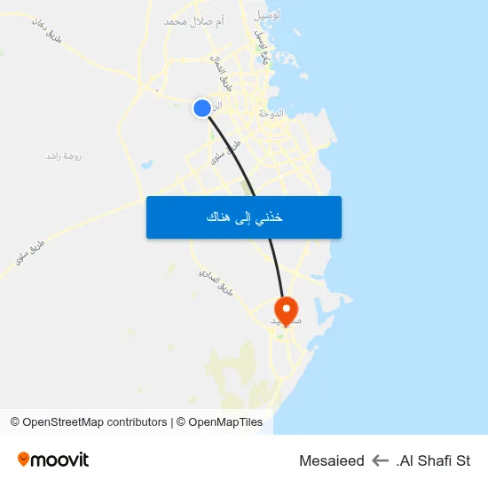 Al Shafi St. to Mesaieed map